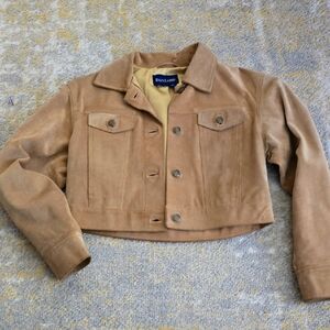 Ralph Lauren Camel Real Suede Girls  Jacket Size Small